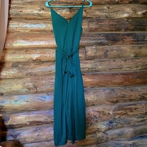 H&M Emerald Satin Jumpsuit